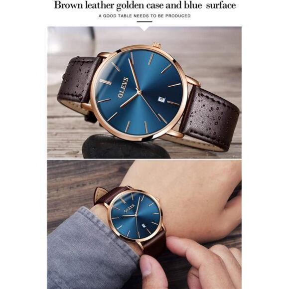 OLEVS Mens Watches Minimalist Ultra Thin Fashion Casual Analog Quartz Date - Picture 5 of 8